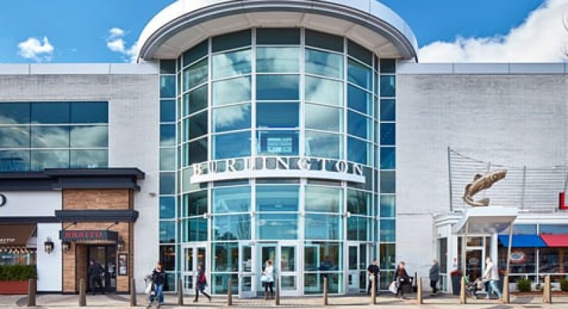 The front facade of the Burlington Mall