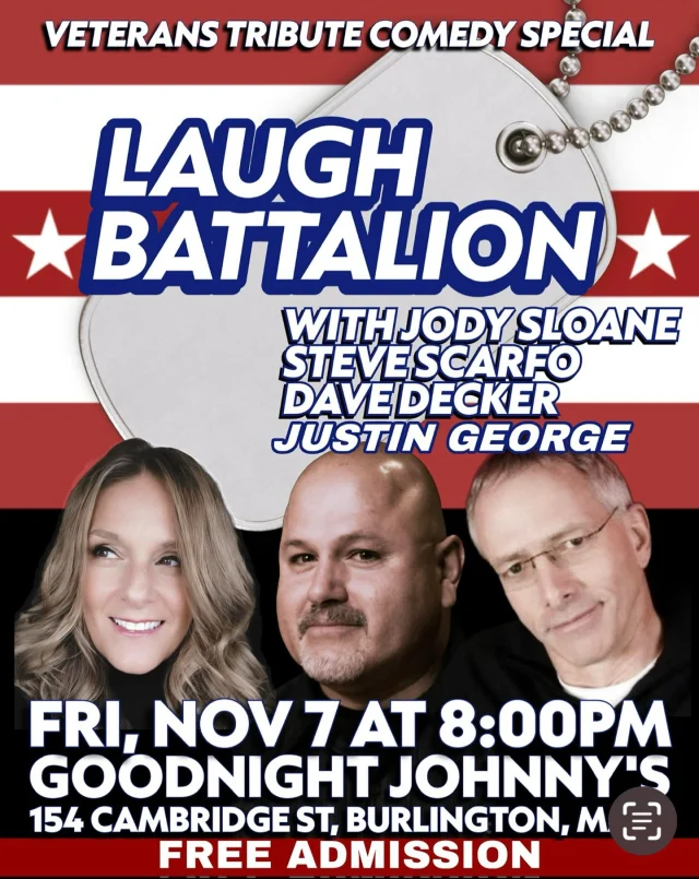 Come check out The Laugh Battalion tonight @goodnight_johnnys and support our Veterans! Free admission Show starts at 8pm 🤭 🎭 🇺🇸