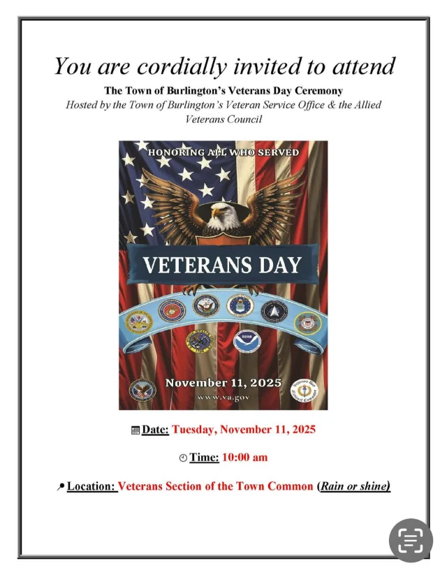 Please join us on Veterans Day, Tuesday November 11 at 10:00am on the Town Common 🇺🇸