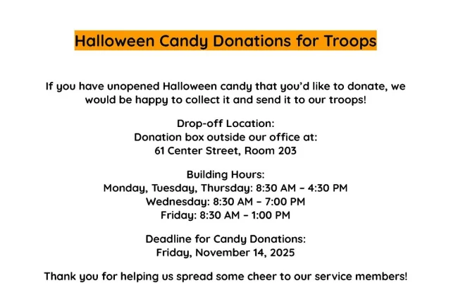 Do you have any extra candy? Let’s send it to our troops!! Deadline is Friday at 1pm 🇺🇸 🍭 🍫
