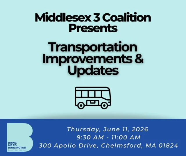 Transportation impacts how people move, connect, and do business — and it’s top of mind across the region right now.

Join the Middlesex 3 Coalition for an upcoming Transportation Improvements & Updates Meeting and be part of the conversation on infrastructure, mobility, and what’s ahead.

Hear from regional leaders, connect with others, and walk away with insights you can use.

🔗 Learn more and register: https://www.middlesex3.com/upcoming-events/transportation-meeting