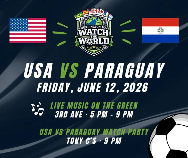 Watch the World hits the pitch June 12 with Team USA vs. Paraguay! ⚽ 

Make a night of it with live music at 3rd Ave before heading to Tony C's Sports Bar & Grill for a watch party featuring fan contests, photo ops, giveaways, and interactive activities. Whether you're coming for the game, the atmosphere, or a little bit of both, it's the perfect way to celebrate the start of an exciting summer in Burlington.

📅 Friday, June 12
🎵 Live Music on the Green (3rd Ave): 5 PM – 9 PM
⚽ USA vs. Paraguay Watch Party (Tony C’s): 9 PM 
👉 Discover what’s next at bringmetoburlington.com/watch-the-world