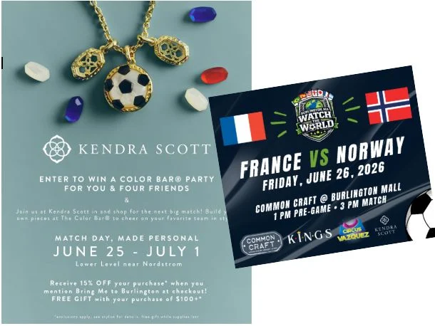 Friday Plans? Dogs 🐕on a leash = Welcome!

Raffle and free giveaways 🎁 from local partners!
@kendrascott  @circusvazquez @playatkings  @commoncrafthospitality  @themall 
Come join us for the France vs. Norway match
🌧️ Rain or 🌞shine!
Tent + outdoor screen = Game On!! ⚽

#TheBeautifulGame
#NorwayFootball
#FranceFootball