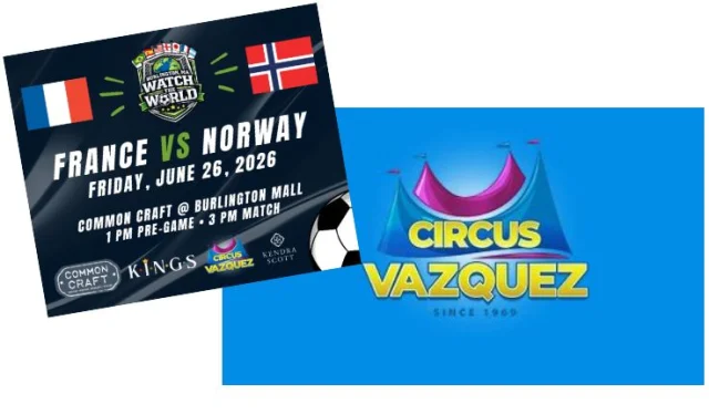 ⚽ Friday Plans? 
Join us for raffles & free giveaways 🎁!
Raffel for tix to @circusvazquez 
and  @kingsbowling @kendrascott
Come join us for the France vs. Norway match
🌧️ Rain or 🌞shine!
Tent + outdoor screen = Game On!! 
Dogs 🐕on a leash = Welcome!

#TheBeautifulGame
#NorwayFootball
#FranceFootball