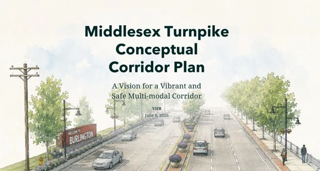 What could the future of Middlesex Turnpike look like?

Burlington’s Economic Development Office is excited to share the Middlesex Turnpike Conceptual Corridor Plan. It’s a new interactive Story Map developed with our transportation consultants at VHB.

Made possible through a MassWorks award, the plan looks 10 to 15 years ahead at a 1.5-mile stretch of one of Burlington’s busiest commercial corridors, where more than 24,000 vehicles travel each day.

The goal is to explore how Middlesex Turnpike can evolve into a safer, more connected and vibrant corridor that better serves businesses, employees, residents and visitors, while creating more options for how people get around.

And this isn’t a plan you have to read cover to cover. The interactive Story Map brings the work to life through maps, renderings, proposed concepts and the feedback that helped shape the vision.

Explore the Middlesex Turnpike Story Map:
https://storymaps.arcgis.com/stories/6f3d2e8da8094af19bb647cca4806382

Have a question about the plan or what it could mean for a specific property along the corridor? Reach out to Burlington’s Economic Development Office. We’d be happy to talk.

#BurlingtonMA #EconomicDevelopment #Transportation #MiddlesexTurnpike